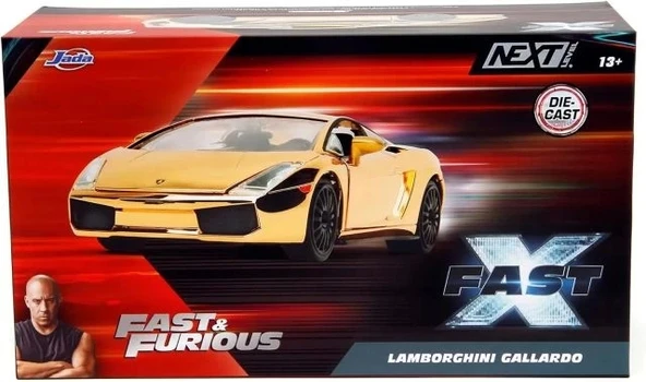 Jada Toys Hızlı ve Öfkeli 1:24 Lamborghini Gallardo Altın Krom Döküm Araba - 2