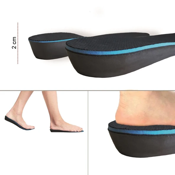BU02 - 2 Cm Boy Uzatıcı | Gizli Topuk Yükseltici, Yastıklamalı Boy Uzatma Iç Tabanlık - 4