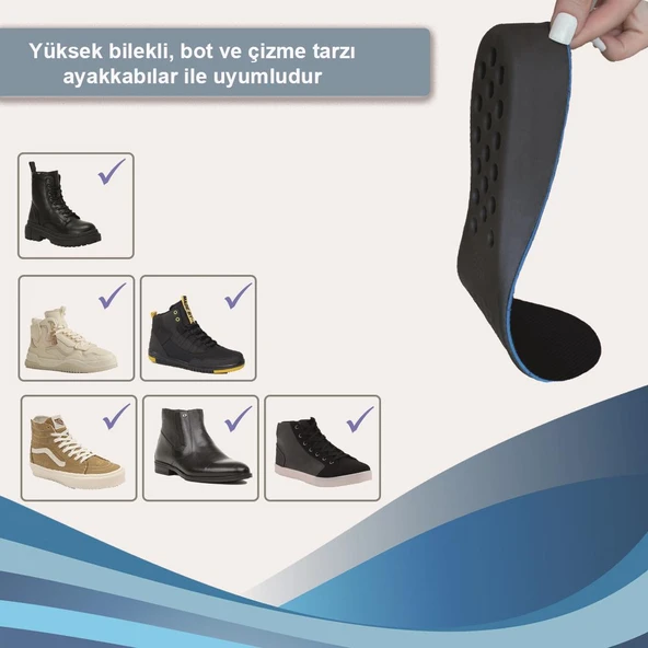BU01 - 3.5 cm Boy Uzatıcı Tabanlık - Gizli Hava Yastıklı Topuk Yükseltici Ayakkabı Tabanlığı - 6