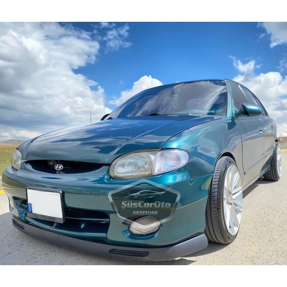 Hyundai Accent Yumurta Kasa 1995-2000 Uyumlu Üniversal V2 Laguna Lip Esnek Ön Lip 2 Parça Tampon Altı Dil Karlık Ön Ek - 3