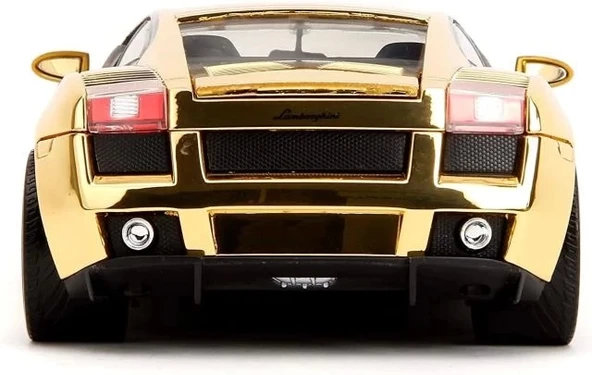 Jada Toys Hızlı ve Öfkeli 1:24 Lamborghini Gallardo Altın Krom Döküm Araba - 5