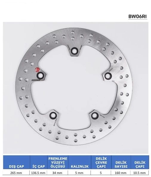 BRAKİNG BMW K 1200 R (2004-2008) ARKA FREN DİSKİ - Resim 3
