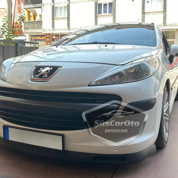 Peugeot 207 2006-2014 Uyumlu Üniversal V2 Laguna Lip Esnek Ön Lip 2 Parça Tampon Altı Dil Karlık Ön Ek - 3