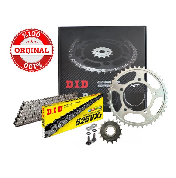 DID SUZUKİ GSX-R 1000 ZİNCİR DİŞLİ SETİ (2017-2020) X-RİNGLİ ZİNCİR (ÇELİK RENK) - Resim 2