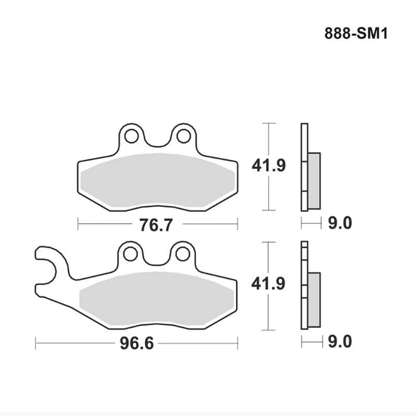 BRAKİNG VESPA GTS 125 (2007-2011) YARI METALİK ÖN FREN BALATASI - Resim 2