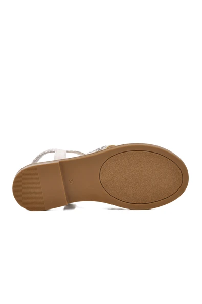 Ayakmod Gümüş  Kadın Düz Sandalet 286069 Z - 5