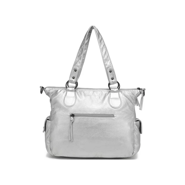 Yıkama Deri Omuz Askılı Kadın Çantası 21K Barcelona 1926 - 3