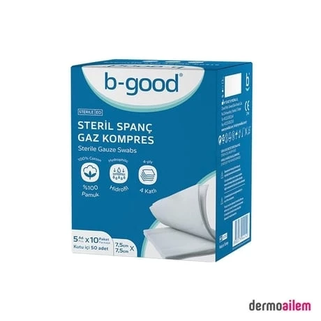 B-Good Steril Spanç Kompres 7,5*7,5 50'li