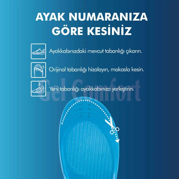 GC12 | Yumuşak Jel, Iş Ayakkabıları Ve Botlar Için Rahat Ortopedik Destekli Konfor Iç Tabanlık - 6