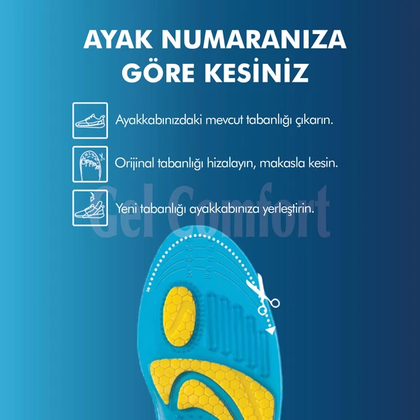 GC13 | Yumuşak Jel, Rahat, Konfor, Sneaker Ve Spor Ayakkabılar Için Ortopedik Destekli Iç Tabanlık - Resim 6