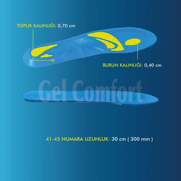 GC13 | Yumuşak Jel, Rahat, Konfor, Sneaker Ve Spor Ayakkabılar Için Ortopedik Destekli Iç Tabanlık - Resim 5