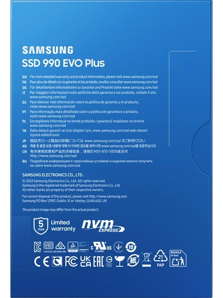 990 EVO Plus 2TB 22x80mm PCIe Gen 4.0 x4 NVMe M.2 SSD - 5
