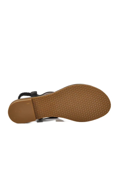 Ayakmod Siyah  Kadın Düz Sandalet 286079 Z - 5