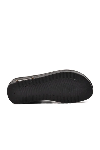 Ayakmod Siyah Kadın Düz Sandalet 07-109RR Z - 5