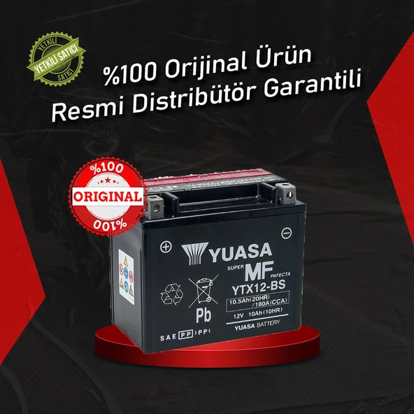 YUASA KAWASAKİ KLE 500 (1991-2007) AKÜ (YTX12-BS)
