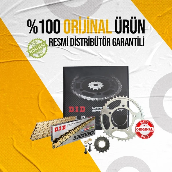 DID KAWASAKİ ZZR 1400 ZİNCİR DİŞLİ SETİ (2006-2011) ZVMX ZİNCİR (GOLD RENK) ürün görseli