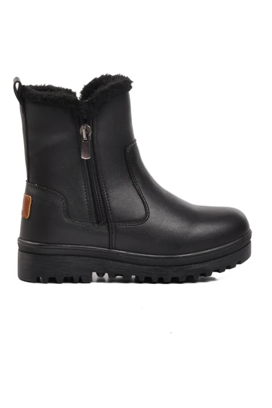 Ayakmod Siyah İçi Kürklü Kız Çocuk Bot 23003 F