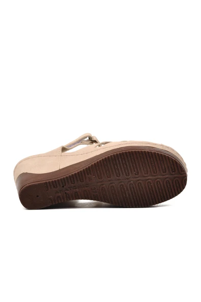 Ayakmod Bej Kadın Düz Sandalet 19-200 Z - 5