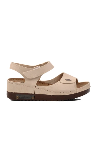 Ayakmod Bej  Kadın Düz Sandalet 07-109RR Z