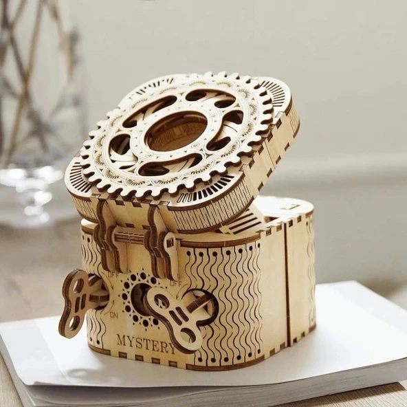ROKR 3D Ahşap Puzzle Mekanik Hazine Kutusu - 6