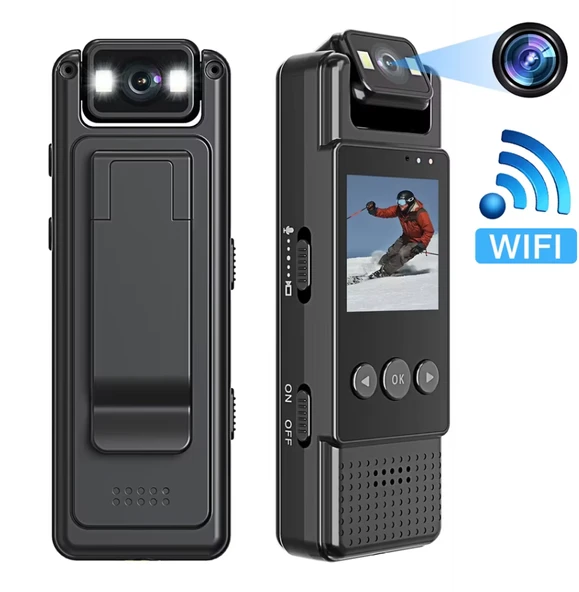 QASUL  Cep Klipsli Mini Kamera 1080 P Taşınabilir Dijital Video Kaydedici Bodycam 180° Lens