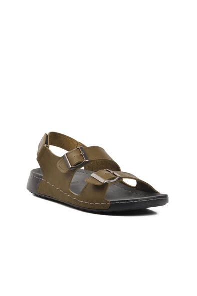 Ayakmod Yeşil Erkek Düz Sandalet 80-954 M - 3