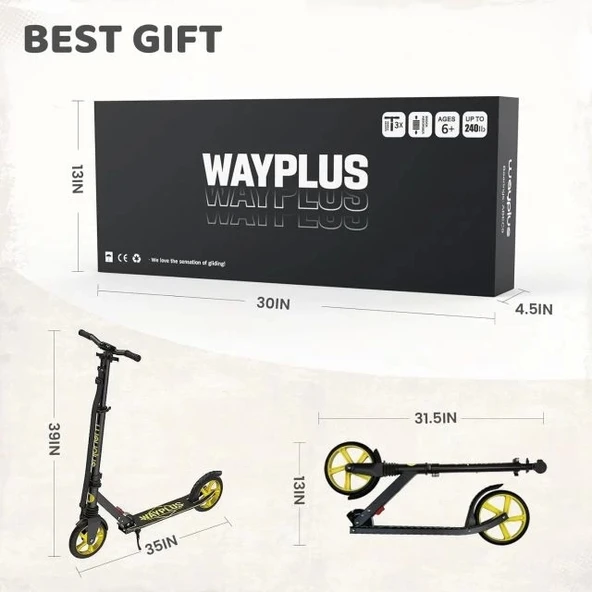 WAYPLUS Kick Scooter 6 Yaş ve Üzeri - 7