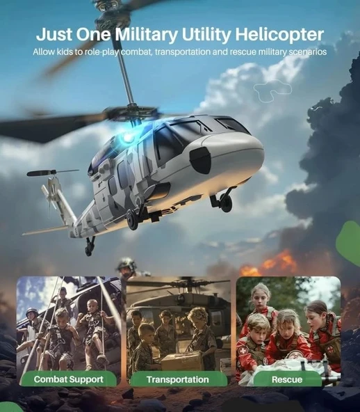 SYMA Yükseklik Tutuşlu Askeri Nakliye RC Helikopteri S52H - 4