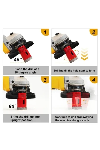SHDIATOOL Vakum Lehimli Elmas Çekirdekli 8mm Matkap Ucu Porselen Karo Mermer Taş Duvar Delik Için M14 Bağlantı - 6