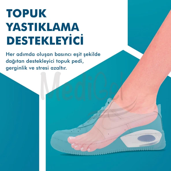 MG03 - Silikon Topuk Desteği | Topuk Dikeni Için Yumuşak Ortopedik Topuk Pedi, Şok Emici Gizli Jel - 2