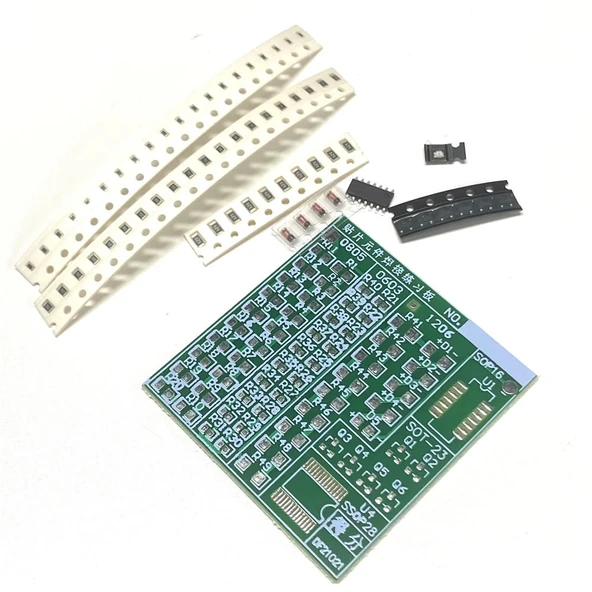 Smd Lehim Öğrenme Seti 62 Parça  Smt Elektronik Eğitim Kiti Deney Pratikleme Kartı Sop14 0603 0805 1206 Direnç Melf Diyot Sot23 Transistör - Resim 2