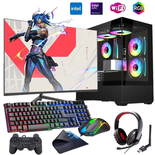 i7 13700F 16GB DDR4 1TB m2 12GB ARC B580 24" Monitörlü Oyun Bilgisayarı (Gaming SET)