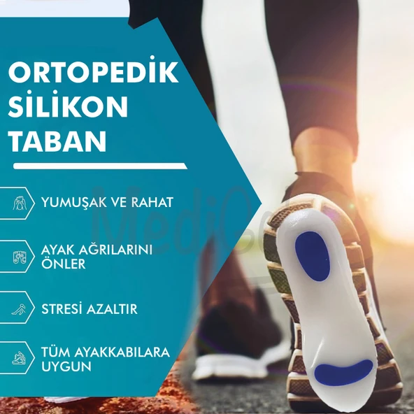 MG01 - Silikon Ortopedik | Ark Destekli, Darbe Emici, Topuk Dikeni Için Yumuşak Iç Tabanlık - 3