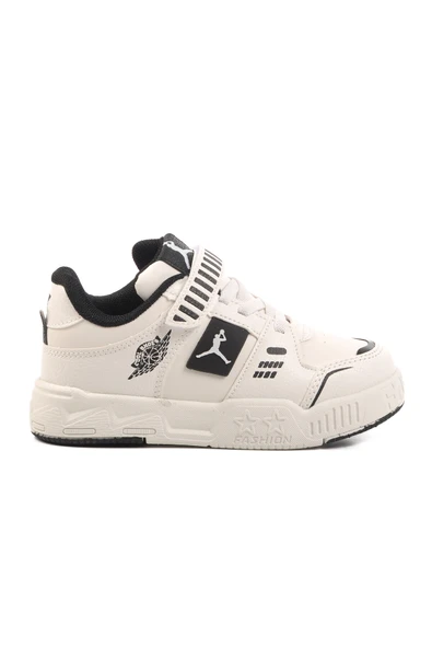 Ayakmod Beyaz Unisex Cırtlı Çocuk Spor Ayakkabı King Kısa P