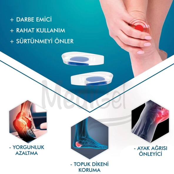 MG03 - Silikon Topuk Desteği | Topuk Dikeni Için Yumuşak Ortopedik Topuk Pedi, Şok Emici Gizli Jel - 5