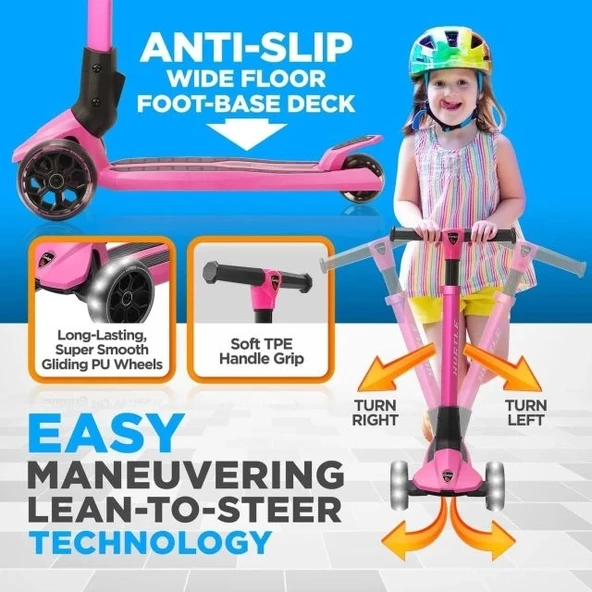 Hurtle 3 Tekerlekli Çocuklara Yönelik Katlanabilir Scooter - 5