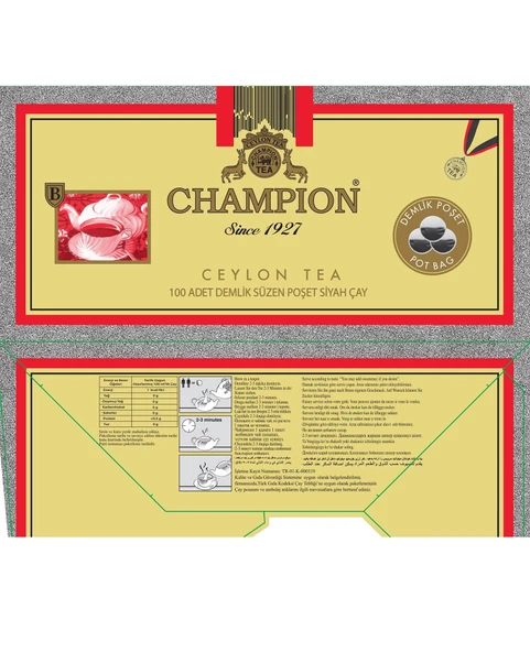 Champion Demlik Poşet 100 lü (Seylan Çayı - Ceylon Tea) - 4