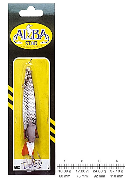 AlbaStar 602 Toby DKP Olta Kaşığı No:1 6 cm 10,9 Gram Turna Kaşığı Parlak Gümüş Pul Desenli