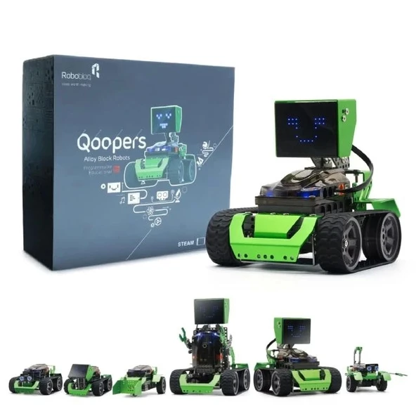 Robobloq Qoopers 6'sı 1 Arada Programlama Robotu Kodlama Oyuncak
