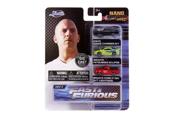 Jada Toys Hızlı ve Öfkeli 1.65" 3'lü Paket Arabalar