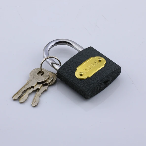 Asma Kilit 50 mm 3 Anahtarlı Halka İşyeri Kepenk Kapı Sandık Kilidi Gri Renk Tosba Kilit - 3