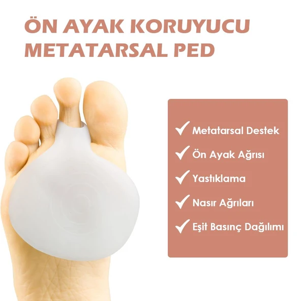 MG05 - Silikon Metatars Desteği | Yumuşak, Darbe Emici, Ayak Ön Bölgesi Için Koruyucu Ped