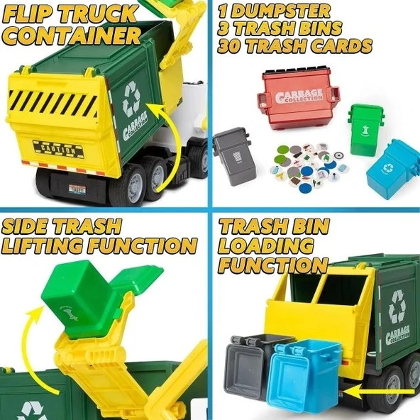 JOYIN Büyük Çöp Kamyonu Oyuncağı - 4