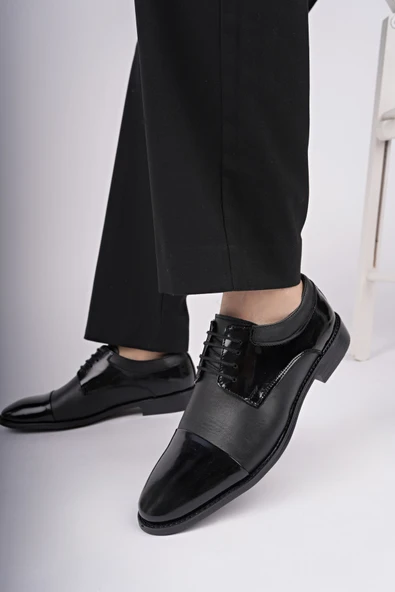 Muggo MİTKOV Hakiki Deri Klasik Günlük Ortopedik Bağcıklı Erkek Ayakkabı - 5