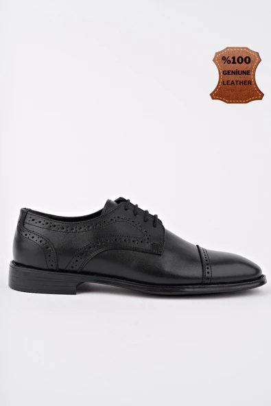 Muggo PANKOV Hakiki Deri Klasik Günlük Ortopedik Bağcıklı Erkek Ayakkabı - 8