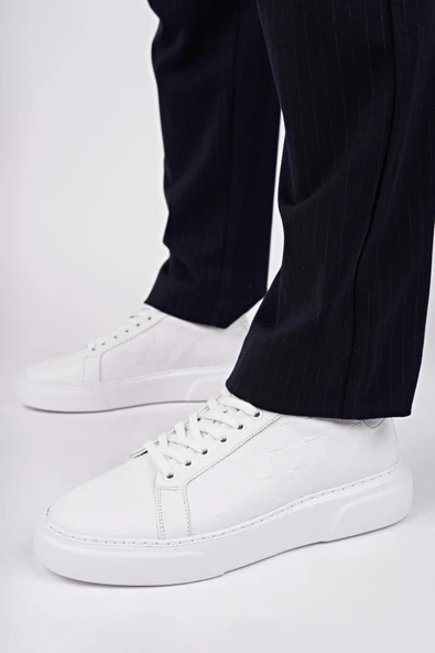 Muggo MORTA Kalın Taban Bağcıklı Hakiki Deri Erkek Günlük Sneaker Spor Ayakkabı - 5