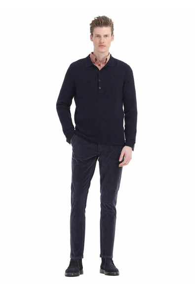 Erkek Kadife Boyfriend Pantolon , Slim Fit Rahat Kesim Beli Bağlamalı Yan Cepli Jogger Pantolon - 3