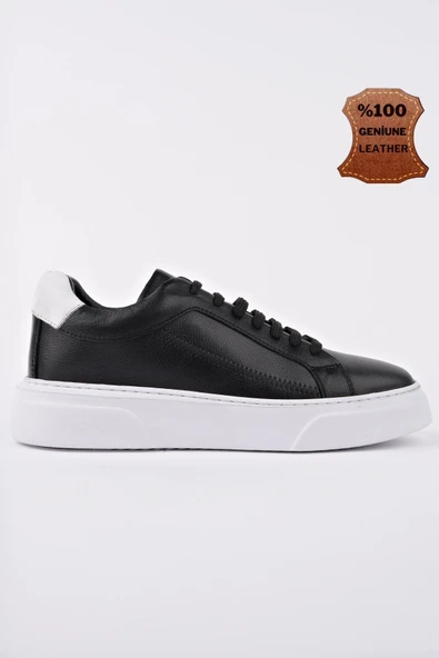 Muggo RİDER Bağcıklı Hakiki Deri Kalın Taban Erkek Günlük Sneaker Spor Ayakkabı - 8