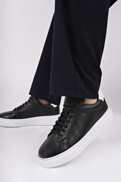 Muggo RİDER Bağcıklı Hakiki Deri Kalın Taban Erkek Günlük Sneaker Spor Ayakkabı - 12