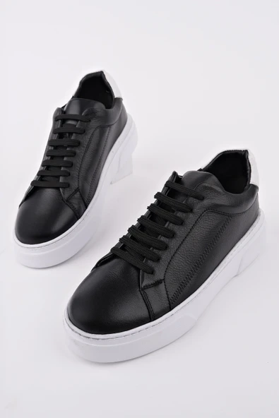 Muggo RİDER Bağcıklı Hakiki Deri Kalın Taban Erkek Günlük Sneaker Spor Ayakkabı - 10